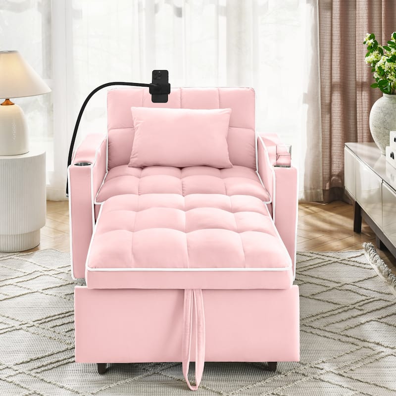 Convertible Sleeper Chair Sofa Bed Adjustable Pull Out Sleeper Chair Bed