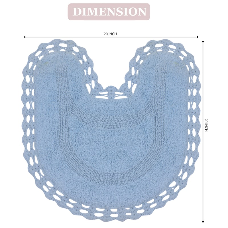 Hampton Contour Rug, Cotton Soft, Water Absorbent, Non Slip U Shape Contour Rug Machine Washable 20"x20" Contour