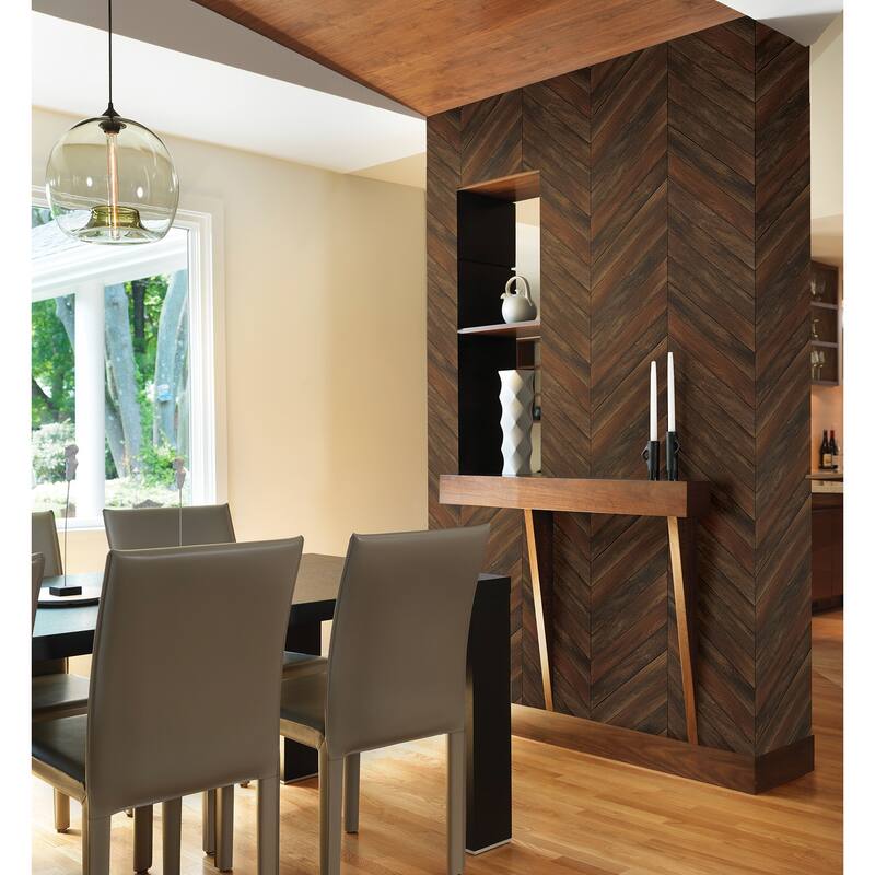Vernon, Parisian Brown Parquet, 33 FT. L x 20.5In. W Wallpaper Roll