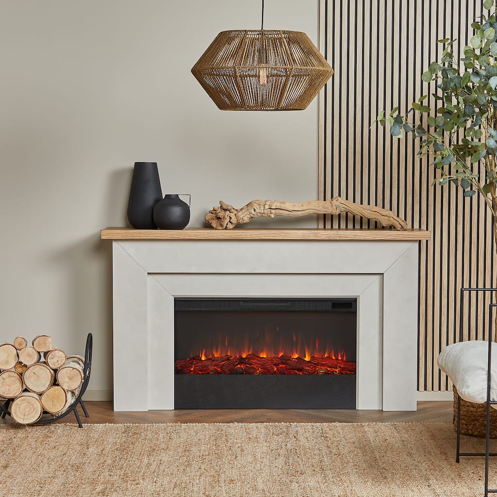 Malie Electric Fireplace Mantel in Venetian Gray by Real Flame