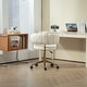 preview thumbnail 7 of 118, Velvet Home Office Desk Chair, Height Adjustable Task Chair, Armless Single Chair with Wheels, 360° Swivel Vanity Chair - N/A