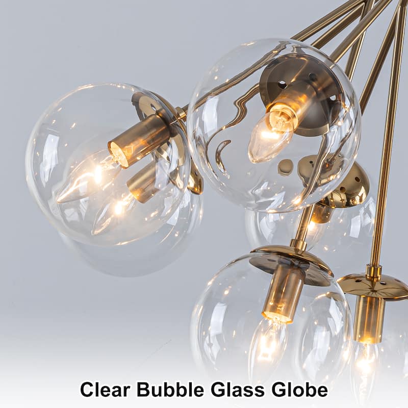 Starsky 12-Light Modern Bubble Seeded Glass Chandelier
