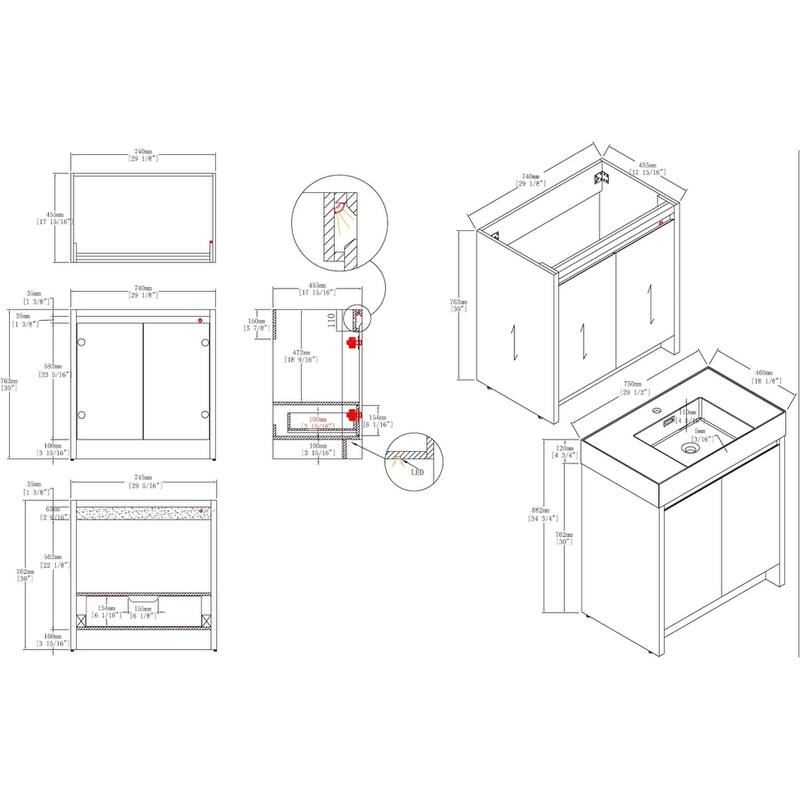 Blossom 48" All Wood Freestanding Bathroom Vanity with Acrylic Sink