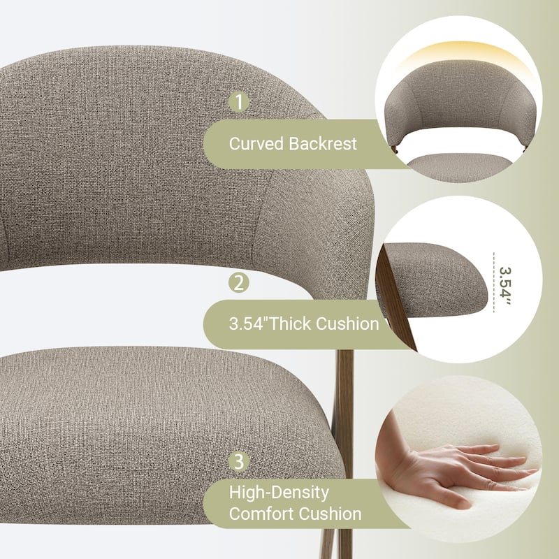 Modern Reclining Dining Chairs， 135° Back & 18.9" Wide Seat with Thick Cushion