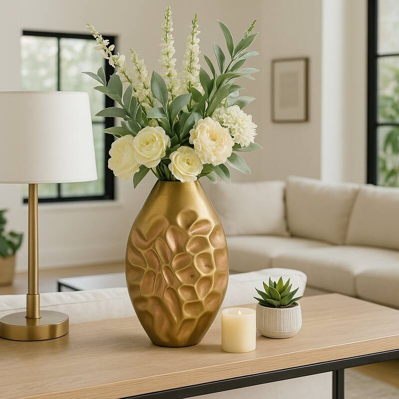 Metal Cartwright Hammered Textured Vase - Bronze - Bronze/ Copper - 15.0"