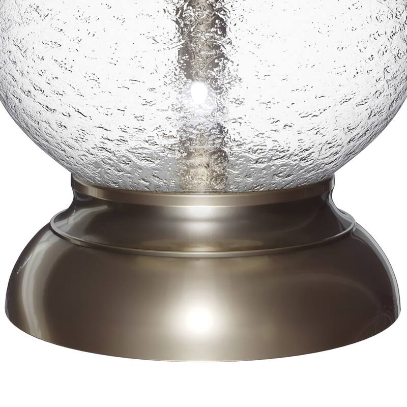 Belle 20.75" Wrinkle Glass Accent Lamp with Linen Shade (Set of 2)