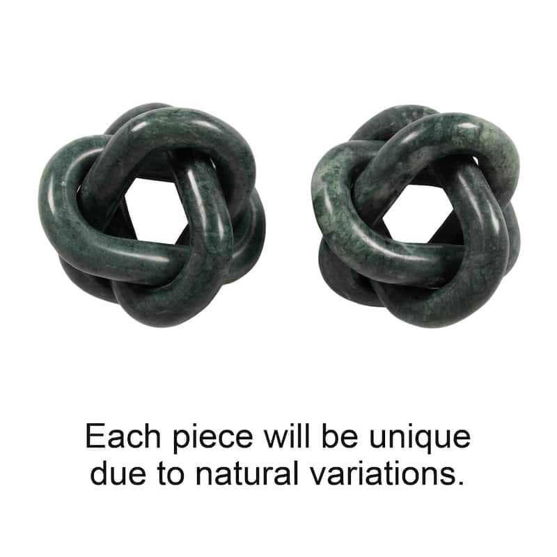 Decorative Interlocking Marble Chain with 3 Links - 6.0"L x 6.0"W x 6.0"H