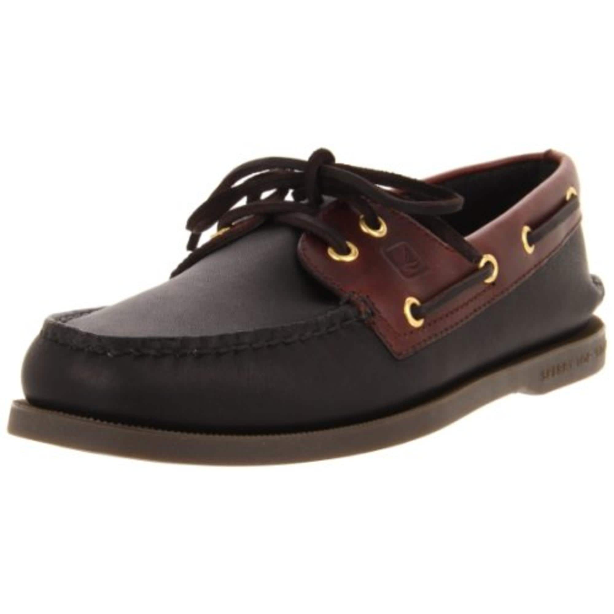 black leather sperrys