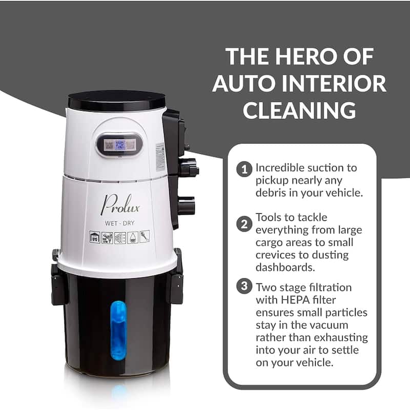 Prolux Professional Wall Mounted Garage Shop Vacuum Wet Dry Pick Up