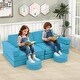 preview thumbnail 1 of 6, Modular Kids Play Couch 14 PCS Convertible Foam Children Floor Sofa