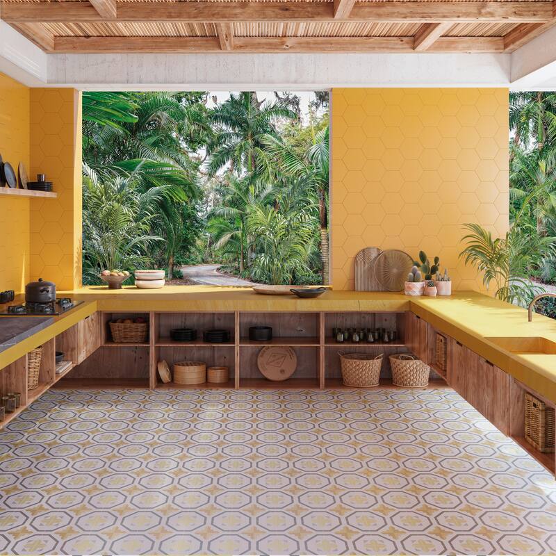 Merola Tile Prisma Mango 9-3/4" x 9-3/4" Porcelain Floor and Wall Tile - Case (16 Tiles)