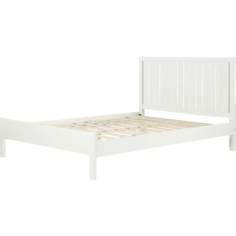 Graham Wooden Platform Bed with Slatted Headboard