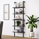 preview thumbnail 46 of 81, Nathan James Theo 5-Shelf Ladder Bookcase Wood with Metal Frame Warm Walnut/Black
