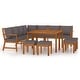 preview thumbnail 29 of 83, vidaXL 4/5/6/7/9/11 Piece Patio Dining Set with Cushions Solid Wood Acacia