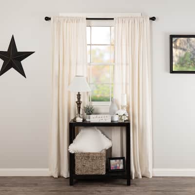 Farmhouse Curtains Cotton Burlap Panel 84x40 Solid Color - Panel 84x40