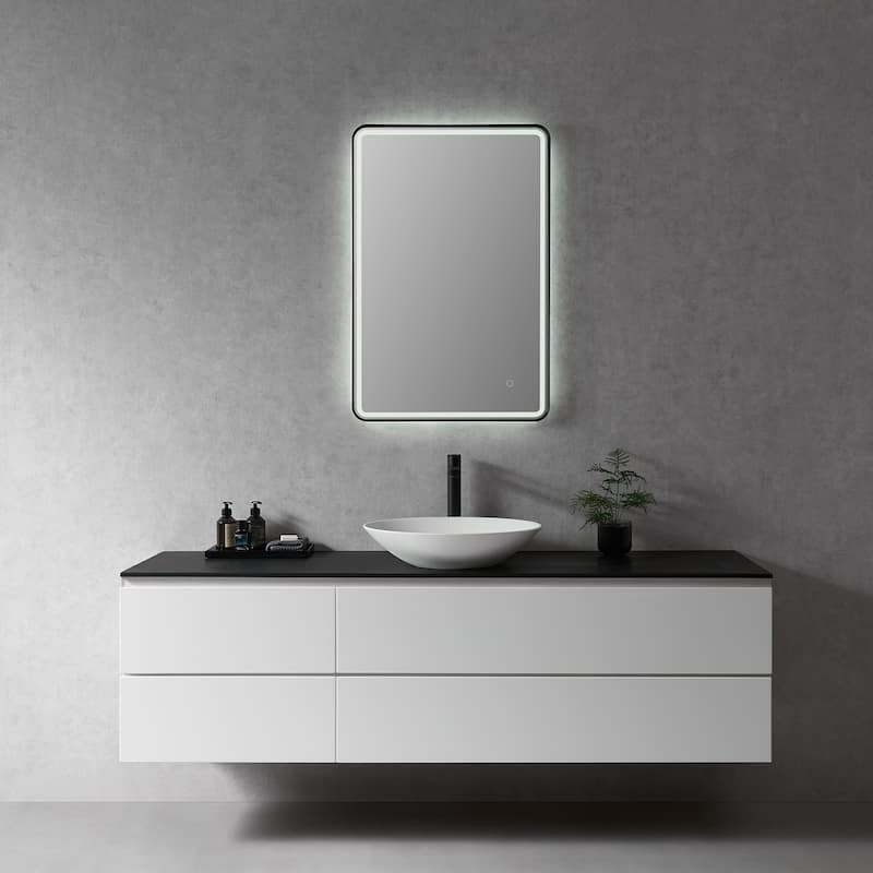 Altair Viaggi Rectangle Framed LED Lighted Wall Mirror