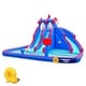 preview thumbnail 1 of 7, Deluxe Inflatable Water Triple Slide Park - Heavy-Duty Nylon Bouncy Station - Climbing Wall, 3 Slides & Splash Pool - Large