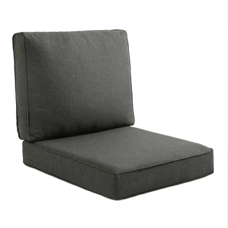 Outdoor Waterproof Rectangle Deep Seat Chair Cushion - Grey