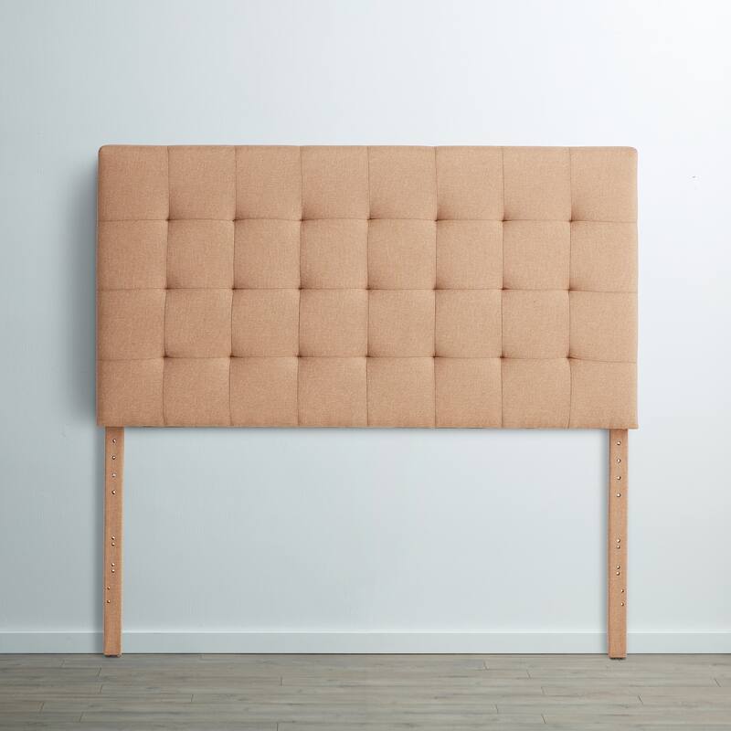 Linen-Inspired Tufted Headboard, Full/Full XL, Beige