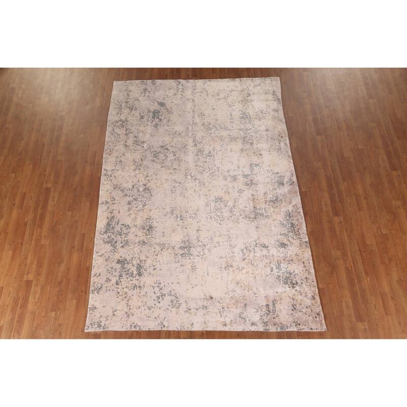 Multi-Color Abstract / Modern Rug Handmade Contemporary Wool Carpet - 6'2"x 9'9"