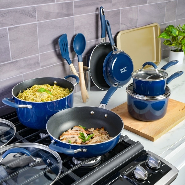 Cravings by Chrissy Teigen 14Pc Aluminum Cookware Combo Set in
