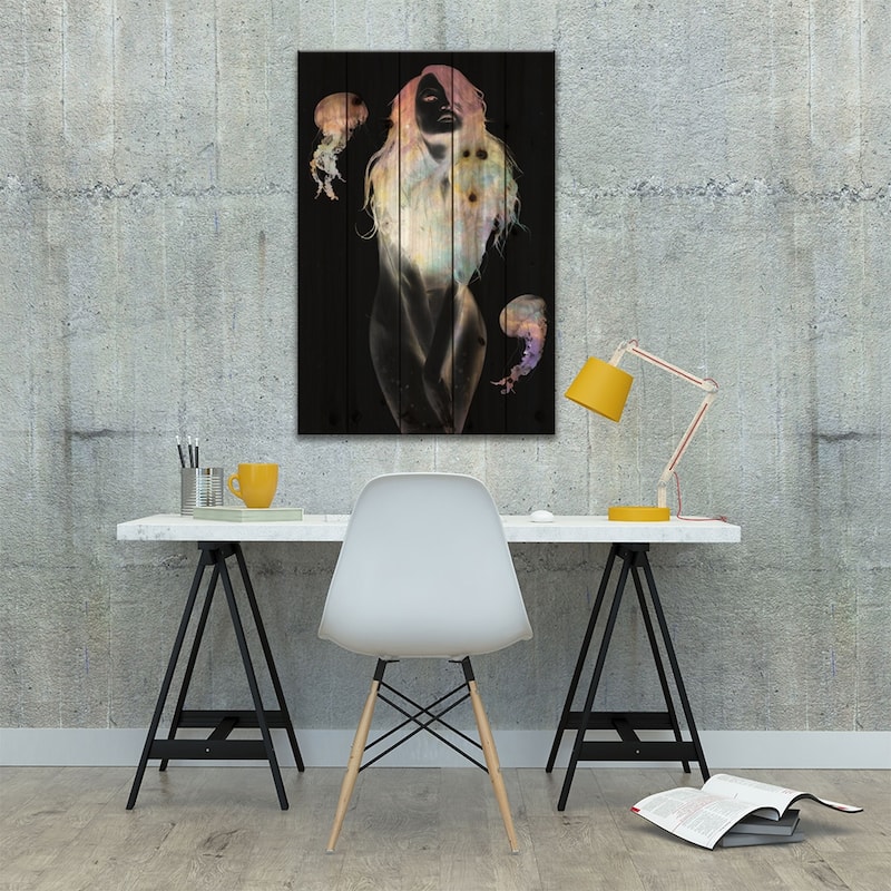Medusa Print On Wood by Dániel Taylor - Multi-Color