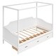 preview thumbnail 26 of 32, Twin Size Wooden Canopy Bed Daybed with 3 in 1 Storage Drawers