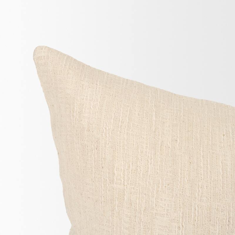 Jenner Cream Cotton-Linen Blend Decorative Square Pillow Cover