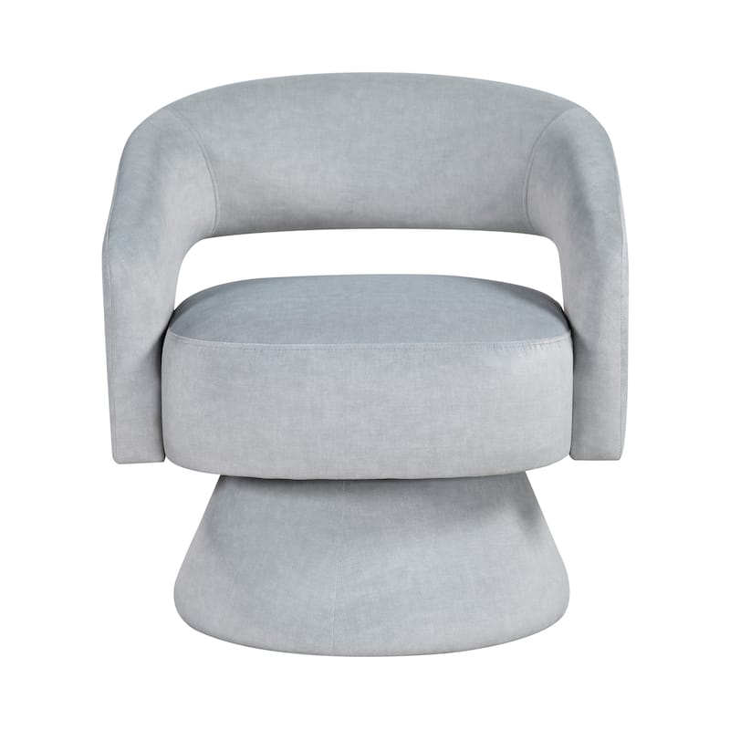 Arden 27" Velvet Swivel Chair - 360-Degree Metal Swivel Base