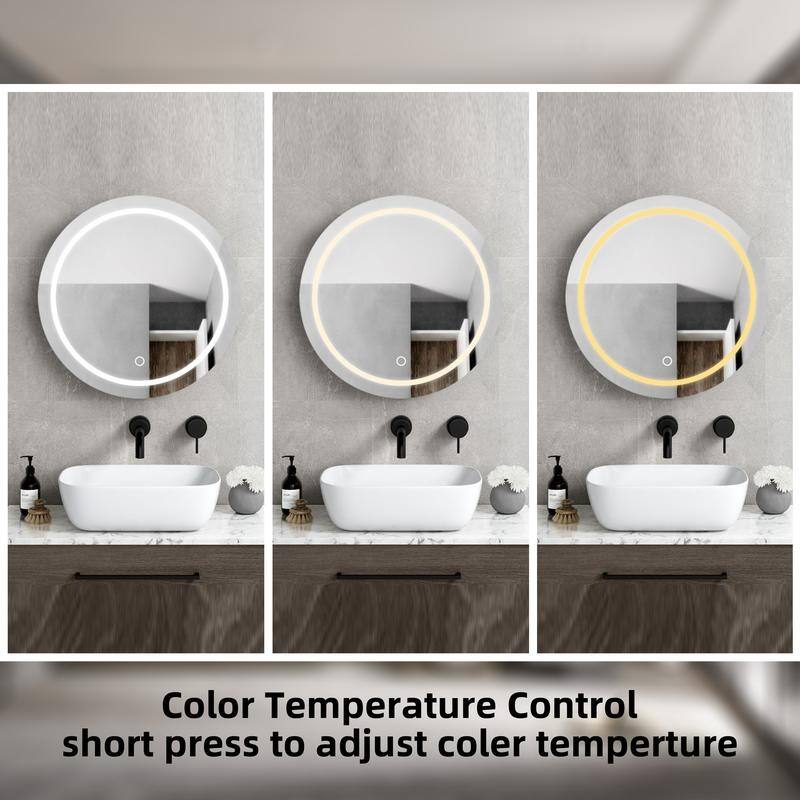 Alvana LED Black framed Wall mount Medicine Cabinet with Mirror Anti-fog function with 3 colors light