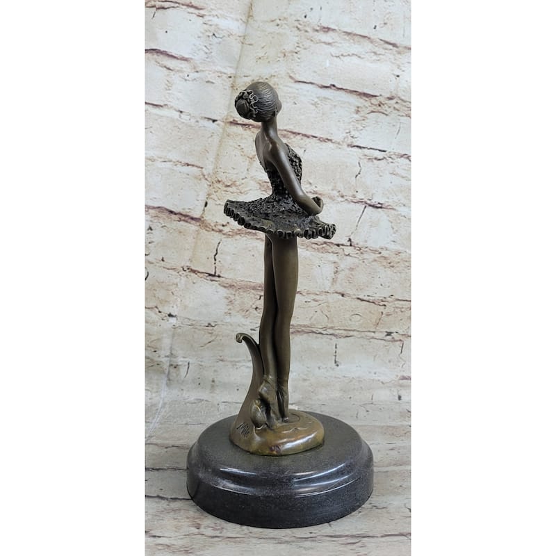 Art Deco Hot Cast Bronze Graceful Ballerina Ballet Statue Sculpture Gift Decor