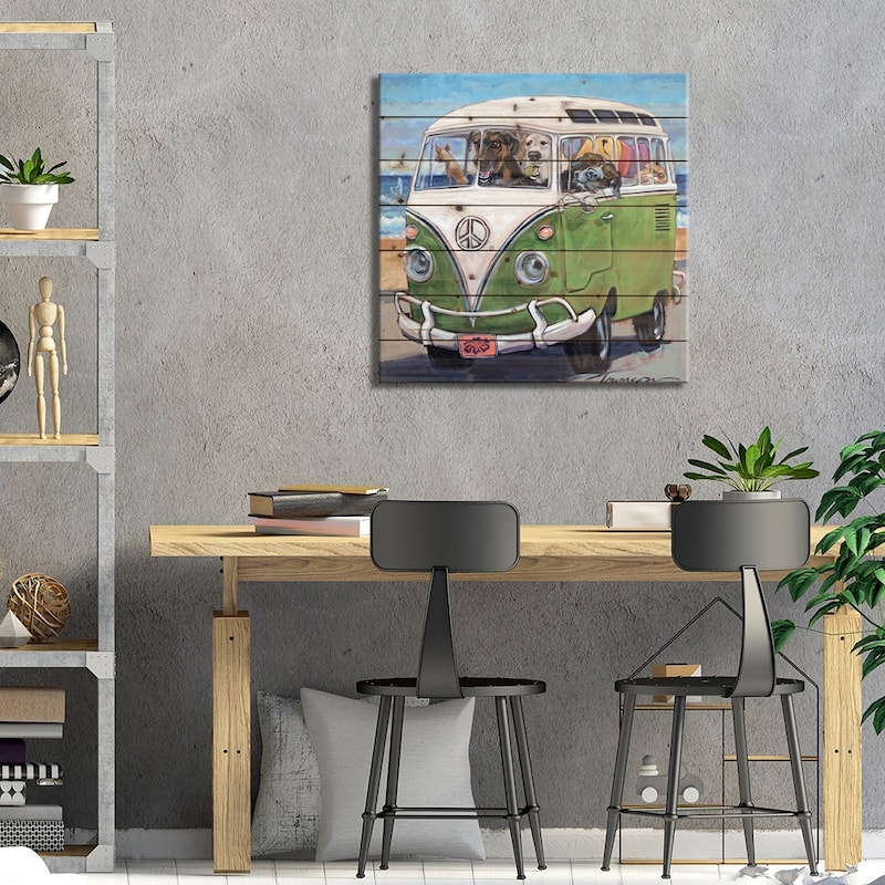 Hang Loose Print On Wood by CR Townsend - Multi-Color