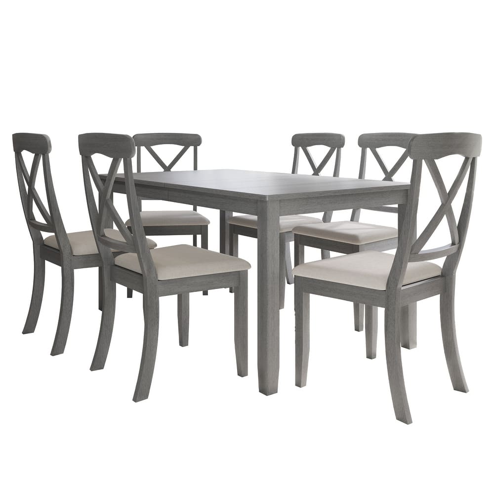 CraftPorch Farmhouse Style 7-piece Wooden Dining Set