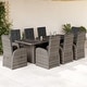 preview thumbnail 1 of 22, vidaXL 7/9/11 Piece Patio Dining Set with Cushions Gray Poly Rattan - 22.4" x 27.2" x 41.7" Gray 9pcs