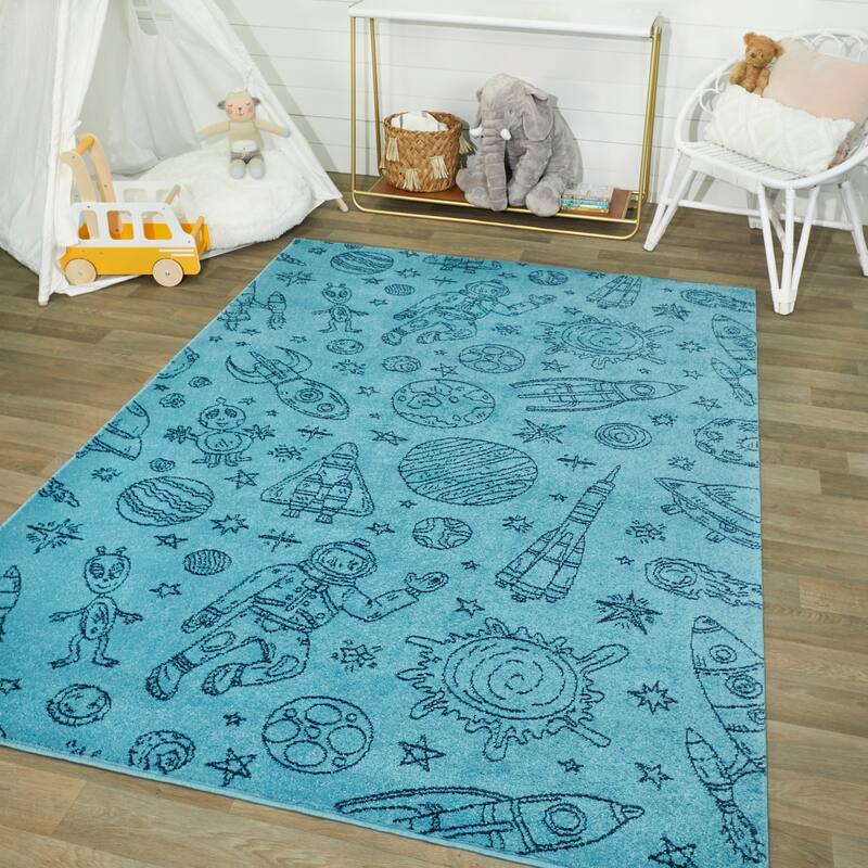 Taylor & Olive Space Rockets Kids Area Rug