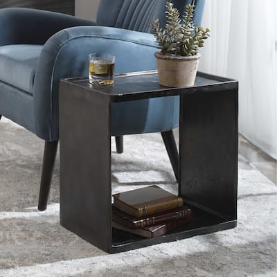 Uttermost Derwent 20"W Modern Industrial Side Accent Table with Tray