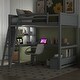 preview thumbnail 18 of 30, LED Loft Bed with L-shaped Desk,USB,Bench with 2 Drawers,Full Size