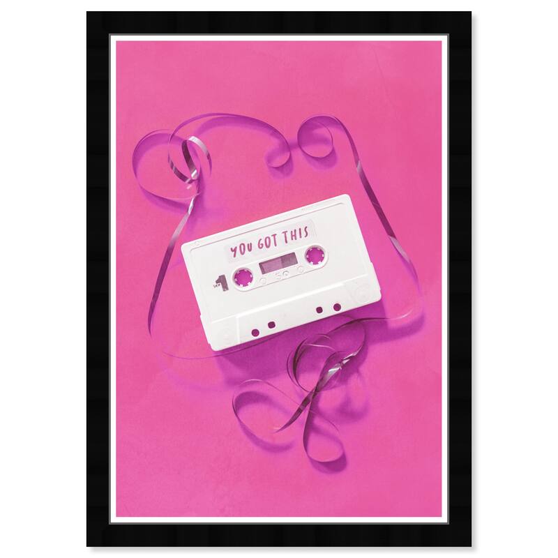 Wynwood Studio Prints Music and Dance You Got This Casette Pink and Dark Pink Glam Wall Art Canvas Print