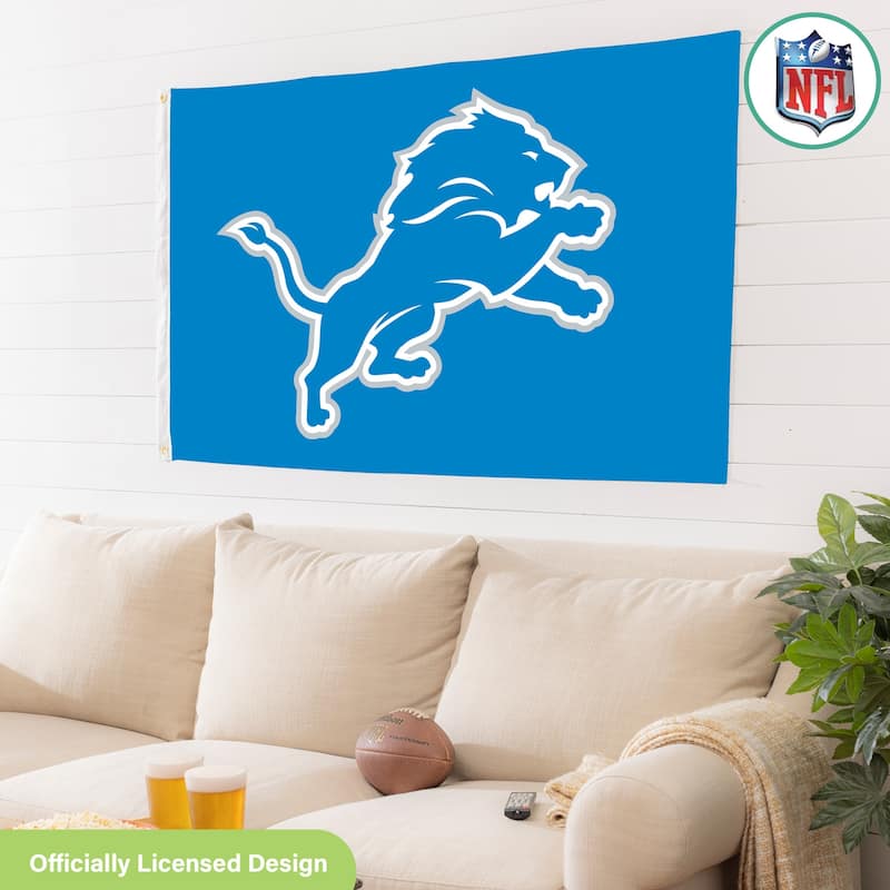 Detroit Lions Single Sided Flag w/ 2 Grommets, 3'x5'