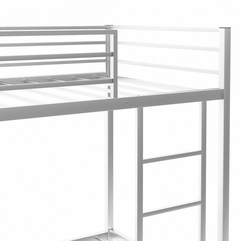 Metal Bunk Bed, Low Bunk Bed with Ladder