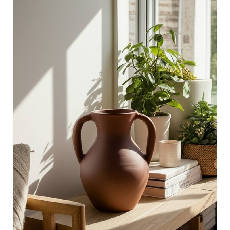 Sagebrook Home Terracotta Vase With Handle