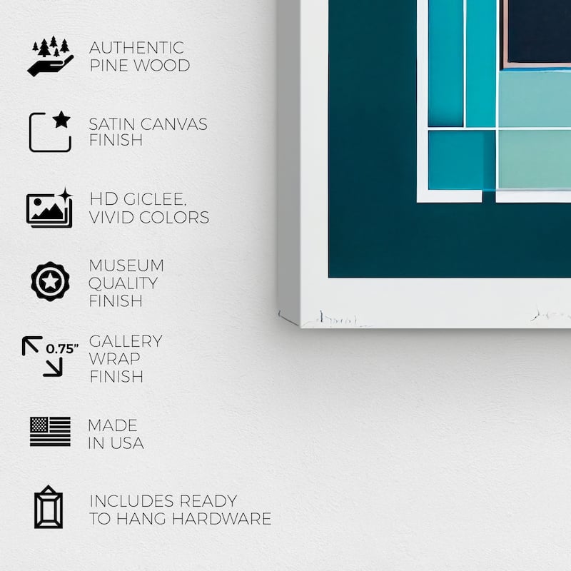 Wynwood Studio Abstract Gateway Teal Blue and Teal Modern & Contemporary Wall Art Canvas Print