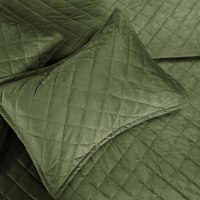 Serenta Velvet Quilts 5 Piece Ultra Soft Floor Touching Bedspread Set