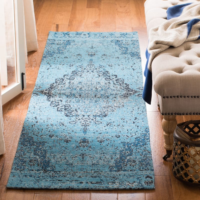 SAFAVIEH Classic Vintage Boho Gerit Oriental Cotton Rug - 2'3" x 8' Runner - Blue