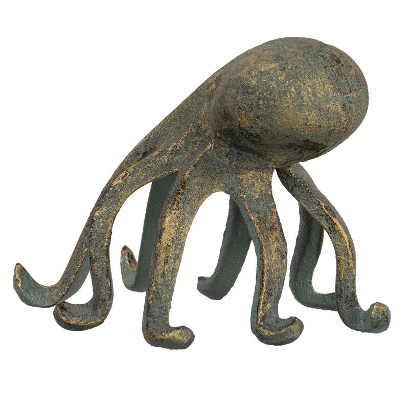 Cast Iron Octopus Figurine Phone/Tablet Holder - 5.9"L x 5.3"W x 4.8"H