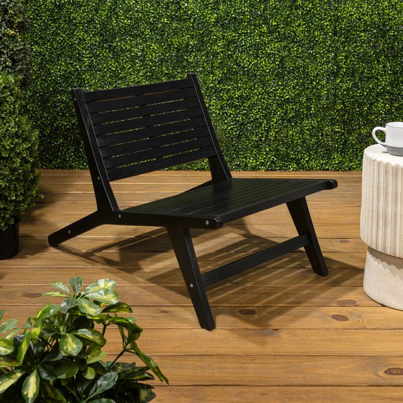 Seagrove Wood Armless Outdoor Patio Chair, by JONATHAN Y - 23.62L x 36.22W x 25.59H