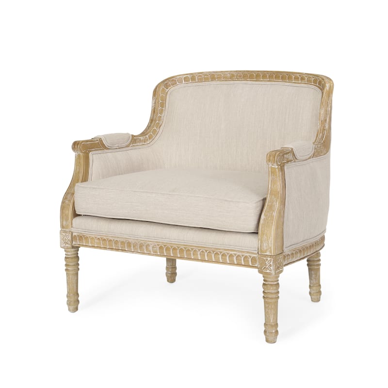 Modern 35" Upholstered Club Chair with Rubber Wood Frame for Living Room