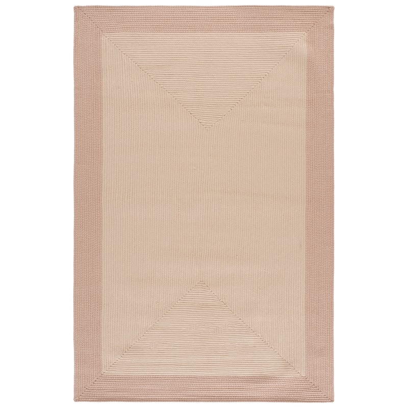 SAFAVIEH Handmade Braided Blodwen Washable Indoor/Outdoor Rug - Weather Resistant & Easy Cleaning - 4' x 6' - Ivory/Peach
