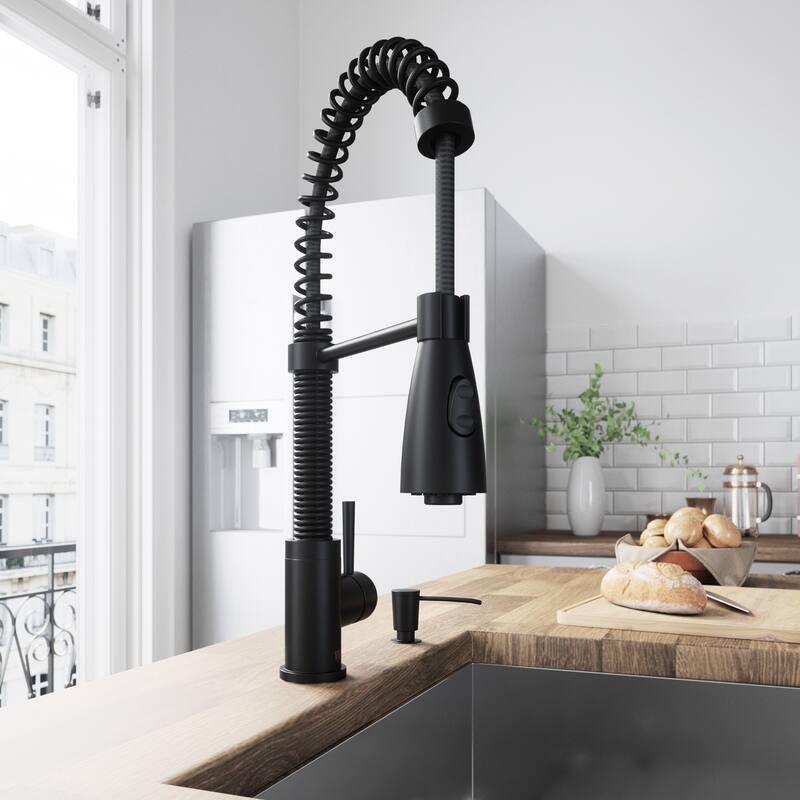 VIGO Brant 19" H Single Handle Pull-Down Sprayer Kitchen Faucet