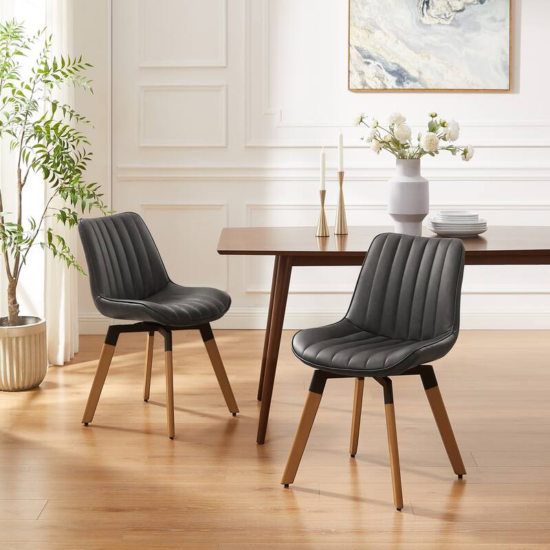 Art Leon Rustic Swivel Dining Chair (Set of 2)